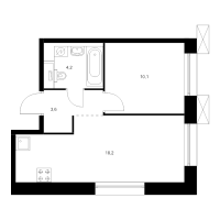 2 ккв (Евро) № 5.2.5 Корп.: 1 , Секция 5  в ЖК Аэронавт