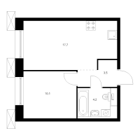 2 ккв (Евро) № 5.2.9 Корп.: 1 , Секция 5  в ЖК Аэронавт