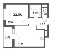 1 ккв № 93в Корп.: 1 , Секция 3  в ЖК Аэросити Лайф