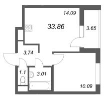 1 ккв № 111в Корп.: 1 , Секция 3  в ЖК Аэросити Лайф