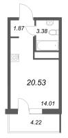 Студия № 68д Корп.: 1 , Секция 5  в ЖК Аэросити Лайф