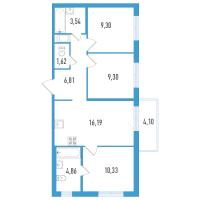4 ккв (Евро) № 1а Корп.: 1 , Секция 1  в ЖК Аэросити Life