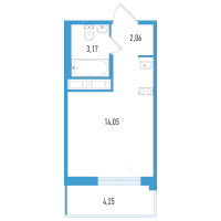 Студия № 66д Корп.: 1 , Секция 5  в ЖК Аэросити Life