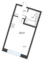 Студия № 4в Корп.: 7 Уч. 23 , Секция в  в ЖК Аэросити