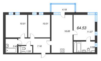 4 ккв (Евро) № 65а Корп.: 7 Уч. 23 , Секция а  в ЖК Аэросити