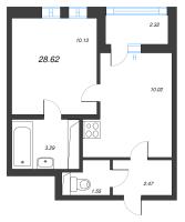 1 ккв № 96е Корп.: 7 Уч. 23 , Секция е  в ЖК Аэросити