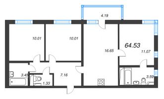 4 ккв (Евро) № 9а Корп.: 7 Уч. 23 , Секция а  в ЖК Аэросити