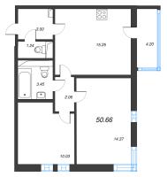 3 ккв (Евро) № 83а Корп.: 7 Уч. 23 , Секция а  в ЖК Аэросити