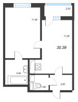 1 ккв № 58м Корп.: 4 Уч. 17 , Секция 12  в ЖК Аэросити