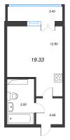 Студия № 88и Корп.: 4 Уч. 17 , Секция 9  в ЖК Аэросити