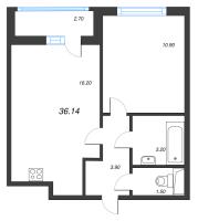 2 ккв (Евро) № 59к Корп.: 4 Уч. 17 , Секция 10  в ЖК Аэросити