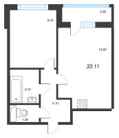 1 ккв № 53г Корп.: 4 Уч. 17 , Секция 4  в ЖК Аэросити