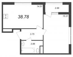 1 ккв № 289 Корп.: 1.3 , Секция 3  в ЖК Академик