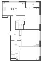 3 ккв № 129 Корп.: 1.1 , Секция 1  в ЖК Академик