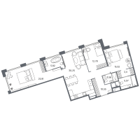 4 ккв (Евро) № 300 Корп.: 2 , Секция 11  в ЖК Акватория