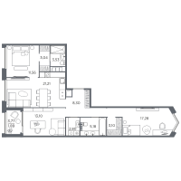 4 ккв (Евро) № 55 Корп.: 1 , Секция 2  в ЖК Акватория