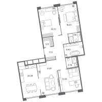 4 ккв (Евро) № 218 Корп.: 2 , Секция 8  в ЖК Акватория