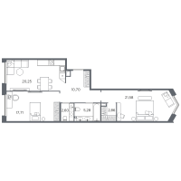 3 ккв (Евро) № 8 Корп.: 1 Уч. А , Секция 1  в ЖК Акватория