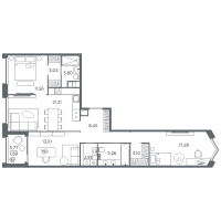 4 ккв (Евро) № 47 Корп.: 1 , Секция 2  в ЖК Акватория