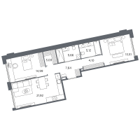 3 ккв (Евро) № 256 Корп.: 2 , Секция 10  в ЖК Акватория