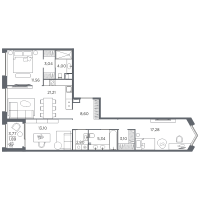 4 ккв (Евро) № 39 Корп.: 1 Уч. А , Секция 2  в ЖК Акватория