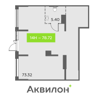 К. пом № НП14 Корп.: 1 , Секция 5  в ЖК Аквилон All in 3.0