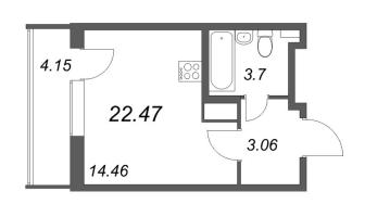 Студия № 787 Корп.: 1 , Секция 11  в ЖК Аквилон All in 3.0