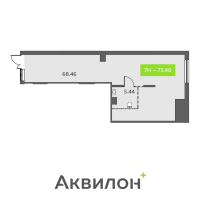 К. пом № НП7 Корп.: 1 , Секция 2  в ЖК Аквилон All in 3.0