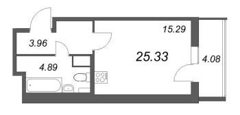 Студия № 93 Корп.: 1 , Секция 2  в ЖК Аквилон All in 3.0