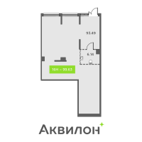 К. пом № НП16 Корп.: 1 , Секция 5  в ЖК Аквилон All in 3.0