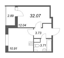 1 ккв № 80 Корп.: 1 , Секция 2  в ЖК Аквилон All in 3.0