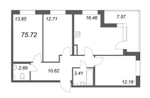 4 ккв (Евро) № 506 Корп.: 1 , Секция 9  в ЖК Аквилон All in 3.0