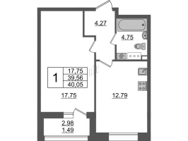 1 ккв № 674 Корп.: 2.1 , Секция 10  в ЖК Аквилон Leaves