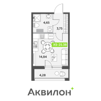 Студия № 709 Корп.: 2.1 , Секция 11  в ЖК Аквилон Leaves