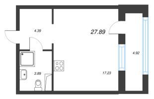 Студия № 811 Корп.: 2.1 , Секция 12  в ЖК Аквилон Leaves