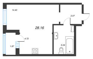 Студия № 124 Корп.: 1.1 , Секция 1  в ЖК Аквилон Leaves