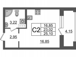 Студия № 606 Корп.: 1.2 , Секция 7  в ЖК Аквилон Leaves