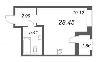 Студия № 370 Корп.: 1.1 , Секция 6  в ЖК Аквилон Leaves