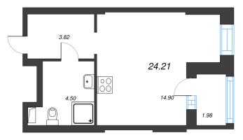 Студия № 8 Корп.: 2.1 , Секция 1  в ЖК Аквилон Leaves