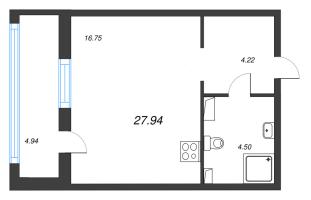 Студия № 417 Корп.: 2.1 , Секция 6  в ЖК Аквилон Ливз