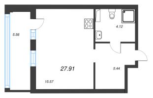 Студия № 53 Корп.: 2.1 , Секция 1  в ЖК Аквилон Ливз