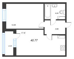 2 ккв (Евро) № 142 Корп.: 1.1 , Секция 2  в ЖК Аквилон Ливз
