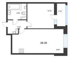 2 ккв (Евро) № 570 Корп.: 2.1 , Секция 7  в ЖК Аквилон Ливз