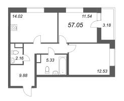 2 ккв № 327 Корп.: 1.1 , Секция 5  в ЖК Аквилон Ливз