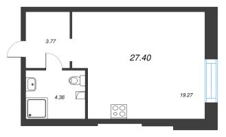 Студия № 1 Корп.: 2.1 , Секция 1  в ЖК Аквилон Ливз