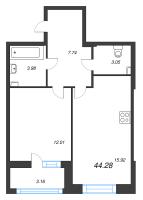 2 ккв (Евро) № 702 Корп.: 2.1 , Секция 11  в ЖК Аквилон Ливз