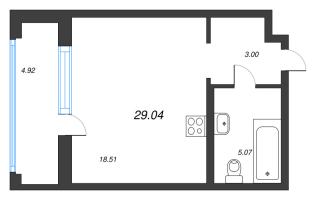 Студия № 851 Корп.: 1.2 , Секция 12  в ЖК Аквилон Ливз