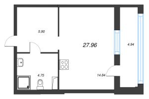 Студия № 21 Корп.: 2.1 , Секция 1  в ЖК Аквилон Ливз