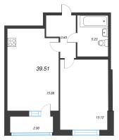 2 ккв (Евро) № 199 Корп.: 2.1 , Секция 3  в ЖК Аквилон Ливз