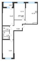 4 ккв (Евро) № 201 Корп.: 2.1 , Секция 3  в ЖК Аквилон Ливз